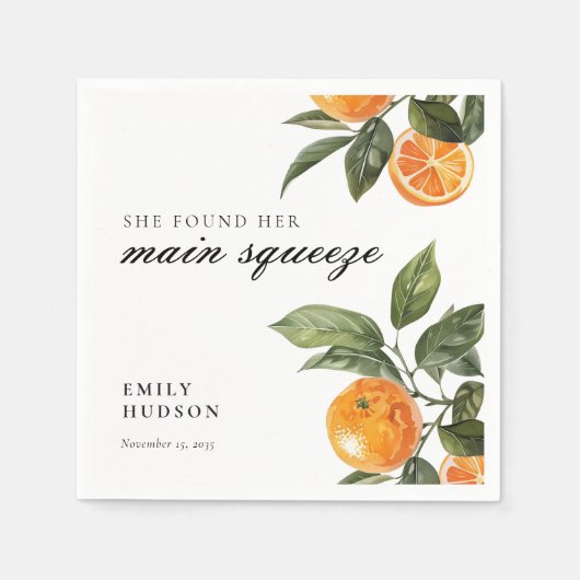 Serviette En Papier Elle a trouvé sa fête de douche nuptiale Main Sque (Devant)