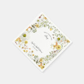 Serviette En Papier Elle a trouvé sa Fête des mariées florale jaune mi (Coin)