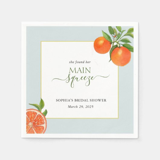 Serviette En Papier Elle a trouvé sa mariée principale Squeeze Orange (Devant)