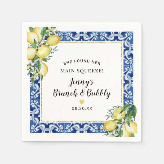 Serviette En Papier Elle a trouvé son brunch au citron pétillant Main (Devant)