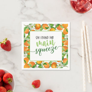 Serviette En Papier Elle a Trouvé Son Doux Amour Baby Shower Orange