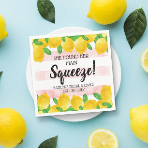 Serviette En Papier Elle a trouvé son grand amour Lemon Bridal Shower