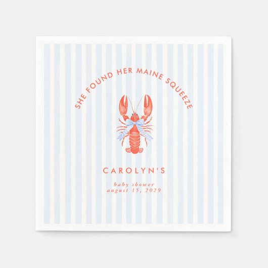 Serviette En Papier Elle A Trouvé Son Homard Côtier De Maine Squeeze (Devant)