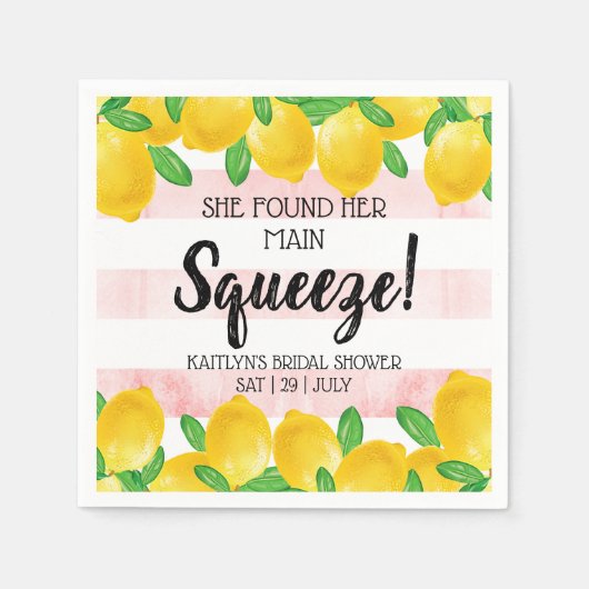 Serviette En Papier Elle a trouvé son Lemon Bridal Shower principal (Devant)