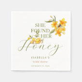 Serviette En Papier Elle A Trouvé Son Miel Abeille Fête des mariées Fl (Devant)