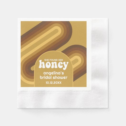 Serviette En Papier Elle a trouvé son miel - Réception de mariage rayu (Devant)
