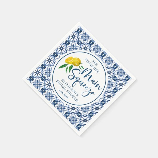 Serviette En Papier Elle A Trouvé Son Principal Squeeze Lemon Italien (Coin)