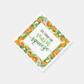 Serviette En Papier Elle a trouvé son Squeeze Orange pour la Mariée (Coin)