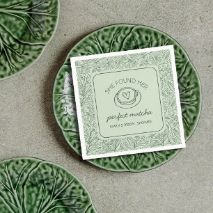 Serviette En Papier Elle a trouvé son thé matcha vert de robe de marié