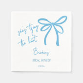 Serviette En Papier Elle attache le noeud bleu ruban imprimé (Devant)