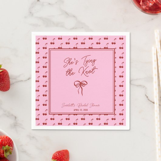 Serviette En Papier Elle Attache le Nœud Cocktail de douche nuptiale a