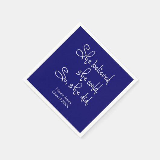 Serviette En Papier Elle Croyait Qu'Elle Pourrait Papier De Diplôme (Coin)