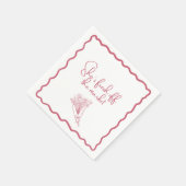 Serviette En Papier "Elle est fraîche du marché" Floral  (Coin)