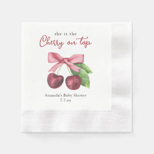 Serviette En Papier Elle est la cerise sur le gâteau baby shower