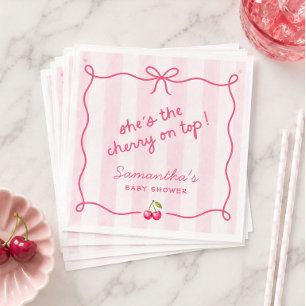 Serviette En Papier Elle est la cerise sur le gâteau Baby Shower Servi