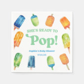 Serviette En Papier Elle est prête à faire du Baby shower Popsicle ble (Devant)