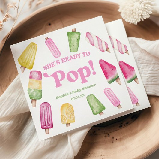 Serviette En Papier Elle est prête à faire du Baby shower rose