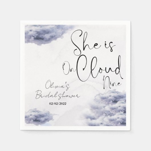 Serviette En Papier Elle est sous la douche nuptiale de nuage neuf (Devant)