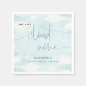 Serviette En Papier Elle est sur un nuage, bleu blanc, douche de maria (Devant)