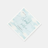 Serviette En Papier Elle est sur un nuage, bleu blanc, douche de maria (Coin)