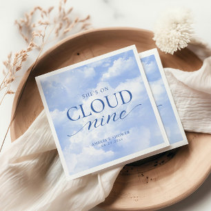 Serviette En Papier Elle est sur un nuage bleu Fête de Mariage