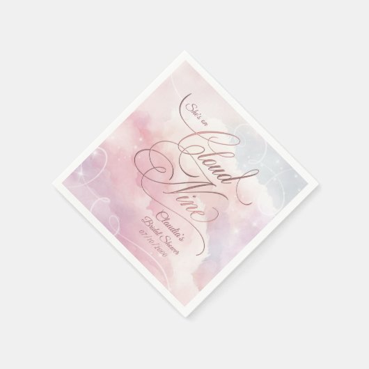 Serviette En Papier Elle est sur un nuage, Shower de mariage (Coin)