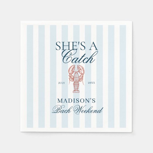 Serviette En Papier Elle est un beau parti Lobster Bachelorette (Devant)