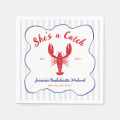 Serviette En Papier Elle est un piège Fête de Bachelorette de homard (Devant)