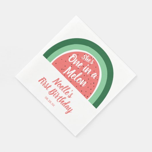 Serviette En Papier Elle est une dans un Melon, Watermelon Rainbow Bir (Coin)