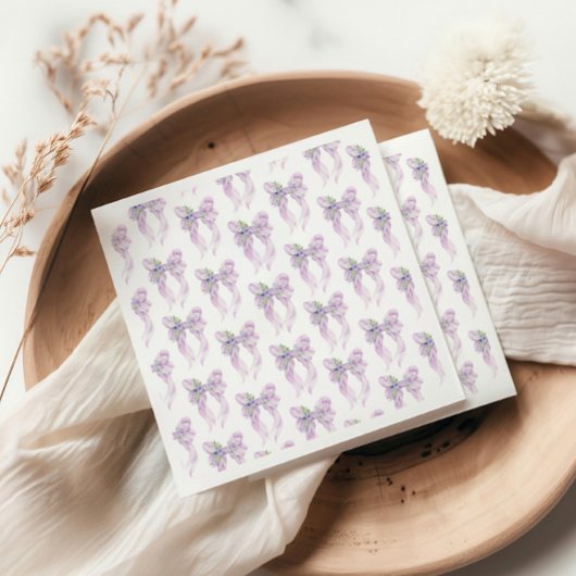 Serviette En Papier Elle noue la Fête des mariées Lilac Bow