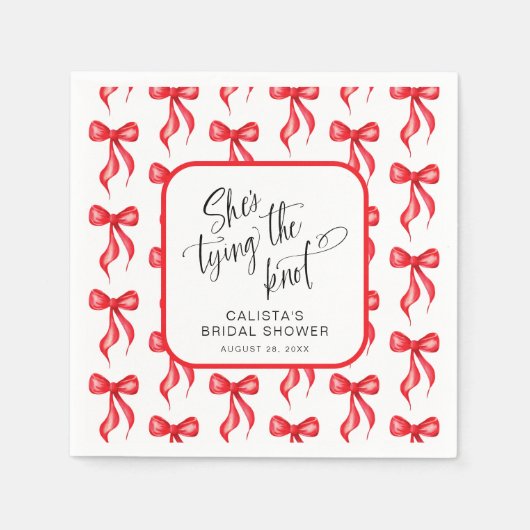 Serviette En Papier Elle noue la Fête des mariées personnalisée (Devant)