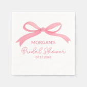 Serviette En Papier Elle noue la Fête des mariées rose du noeud (Devant)