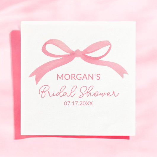 Serviette En Papier Elle noue la Fête des mariées rose du noeud