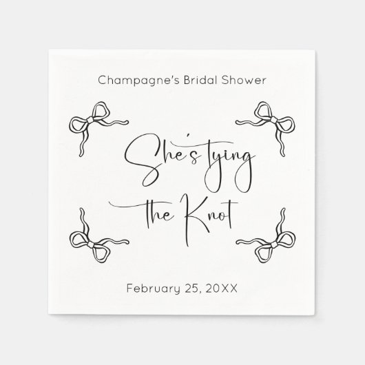 Serviette En Papier Elle noue le noeud Fête des mariées de script mode (Devant)