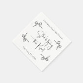 Serviette En Papier Elle noue le noeud Fête des mariées de script mode (Coin)