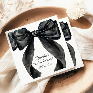 Serviette En Papier Elle noue le nœud noir ruban Salle de fête de mari