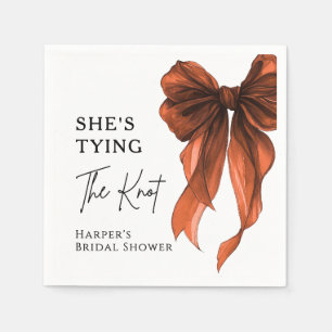 Serviette En Papier Elle Noue Le Nœud Orange Bow Réception De Mariage