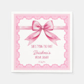 Serviette En Papier Elle noue le nœud robe de mariée imprimée (Devant)