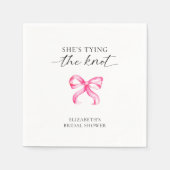 Serviette En Papier Elle Noue le Nœud Rose Bow Réception de Mariage (Devant)