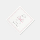 Serviette En Papier Elle Noue Le Nœud Rose Fard Mariage (Coin)