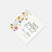 Serviette En Papier Elle se marie | Réception de mariage Wildflower (Coin)