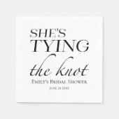 Serviette En Papier Elle se marie | Salle de mariage noir et blanc (Devant)