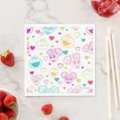 Serviette En Papier Elmo & Abby Cadabby Valentine Hearts Motif (En situation)