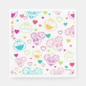 Serviette En Papier Elmo & Abby Cadabby Valentine Hearts Motif (Devant)