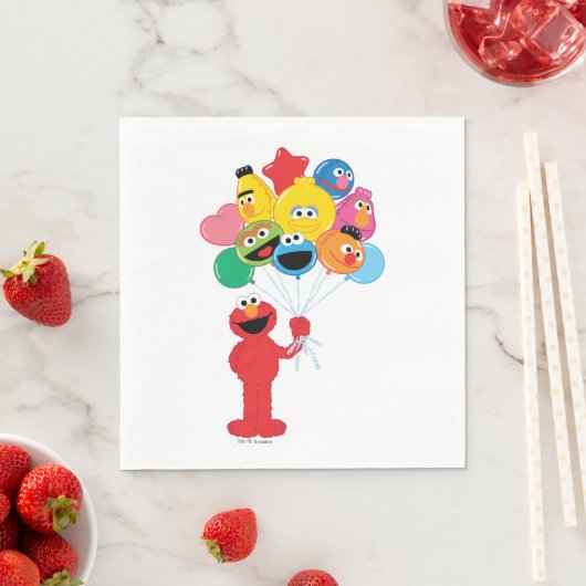 Serviette En Papier Elmo Balloons (En situation)