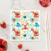 Serviette En Papier Elmo & Cookie Monster Fun Shapes Motif (En situation)