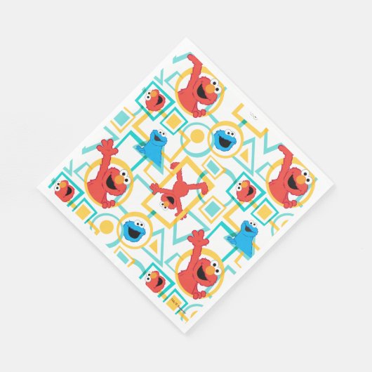 Serviette En Papier Elmo & Cookie Monster Fun Shapes Motif (Coin)