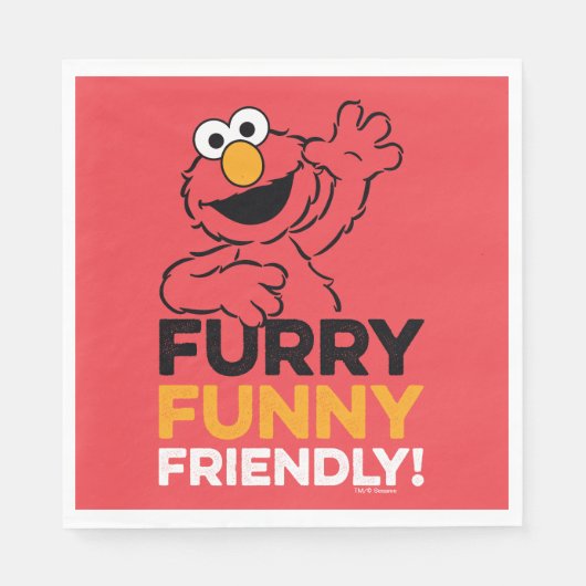 Serviette En Papier Elmo | Furry Amical (Devant)