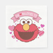 Serviette En Papier Elmo | Mon Coeur Appartient À Elmo (Devant)