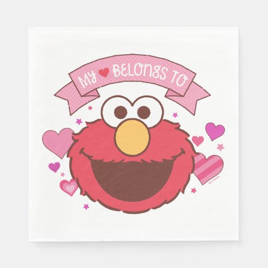 Serviette En Papier Elmo | Mon Coeur Appartient À Elmo (Devant)